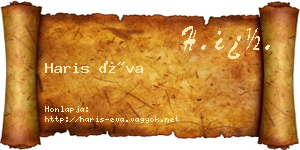 Haris Éva névjegykártya